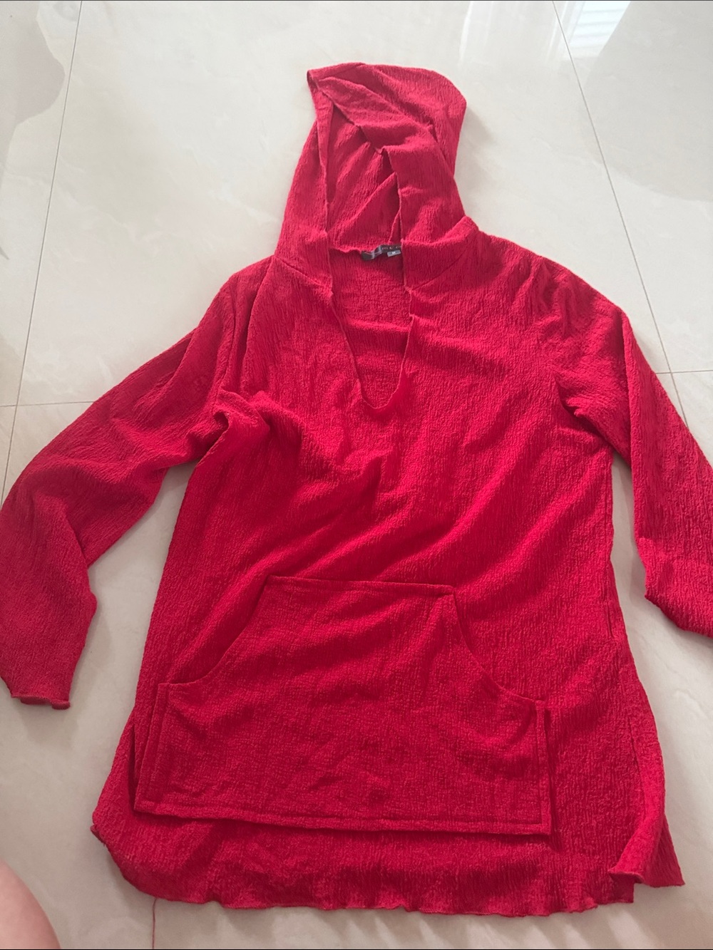 ****Red Women's Hooded Pullover coverup